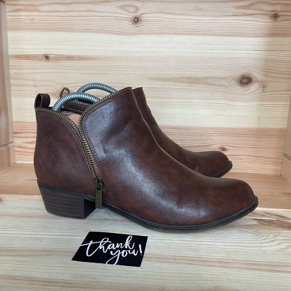 WMs Bongo Colette Brown Leather Ankle Boots US 9M